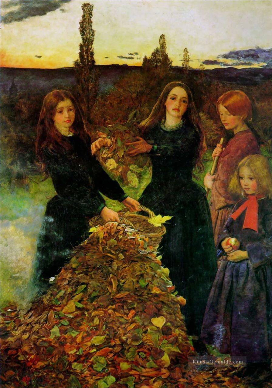 Herbstlaub Präraffaeliten John Everett Millais Ölgemälde